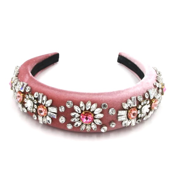 Baroque Velvet Jeweled Headband main image 4